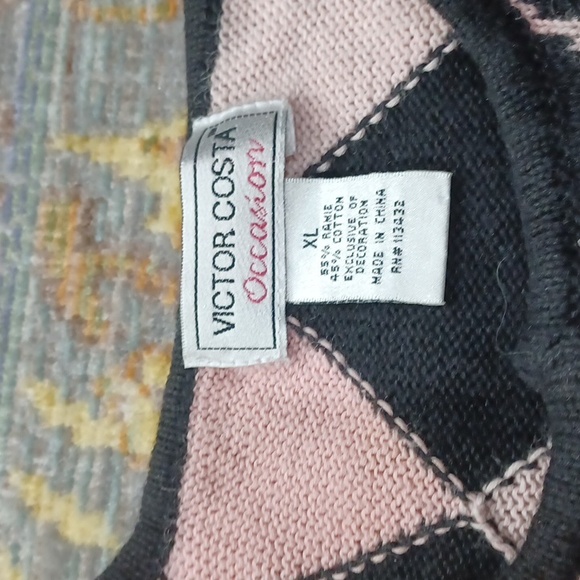 Vintage Victor Costa Occasion Embellished Harlequin Cardigan - Picture 7 of 10